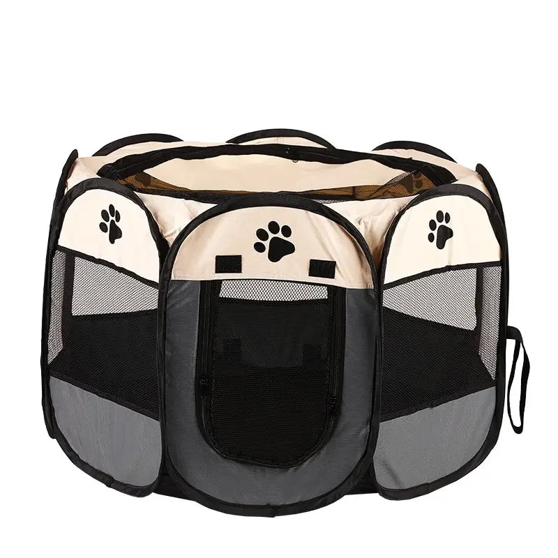 AlchemyPaw™ Foldable Pet Playpen – Breathable Indoor Play Tent for Cats & Small Dogs