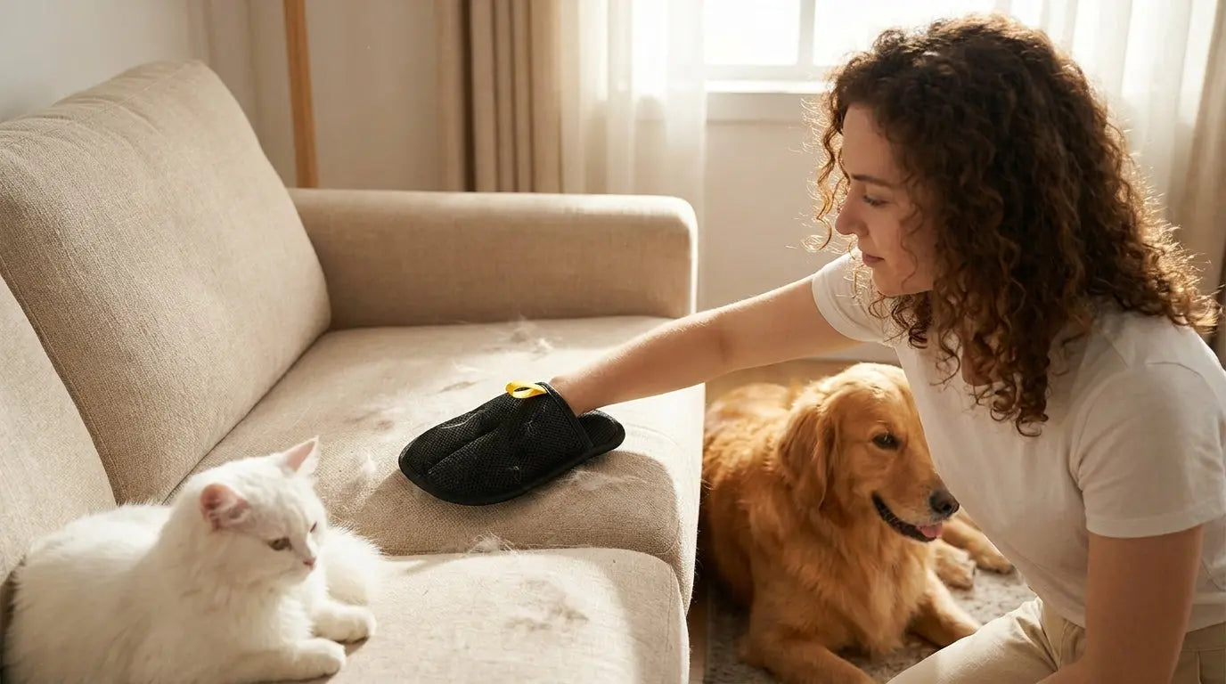 AlchemyPaw™ Magic Pet Hair Remover Glove – Reusable Fur Cleaner for Furniture, Carpet & Clothes AlchemyPaw
