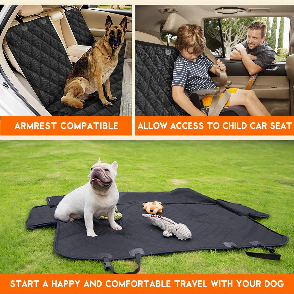 AlchemyPaw™ Waterproof Dog Car Seat Cover – Non-Slip Back Seat Protector for Cars & SUVs