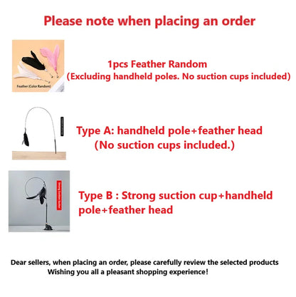AlchemyPaw™ Interactive Cat Teaser Toy – Suction Cup Feather Wand for Endless Play