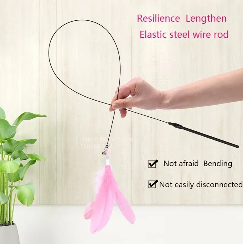 AlchemyPaw™ Interactive Cat Teaser Toy – Suction Cup Feather Wand for Endless Play