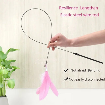 AlchemyPaw™ Interactive Cat Teaser Toy – Suction Cup Feather Wand for Endless Play