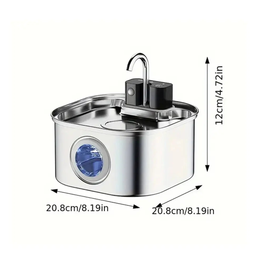 AlchemyPaw™ | Ultra-Silent Wireless Stainless Steel Pet Fountain (3L)