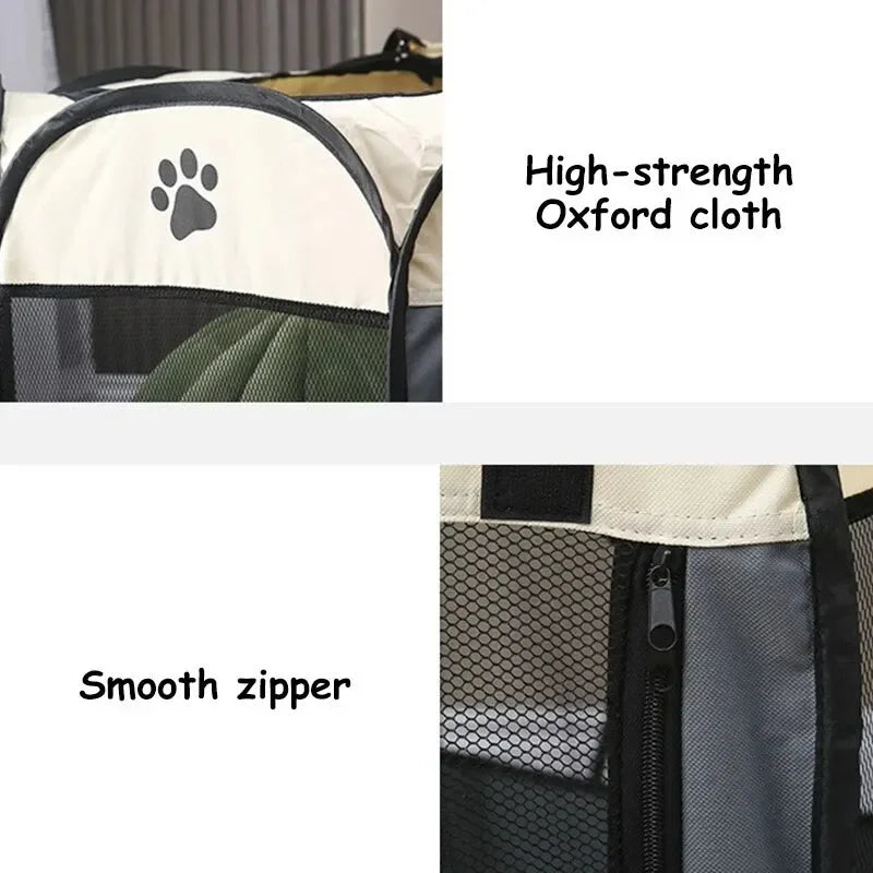 AlchemyPaw™ Foldable Pet Playpen – Breathable Indoor Play Tent for Cats & Small Dogs