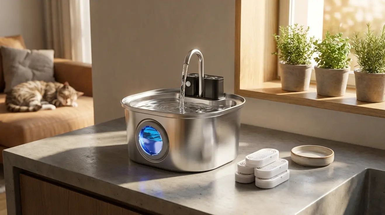 AlchemyPaw™ Automatic Pet Water Fountain – Keeps Water Fresh & Encourages Healthy Hydration AlchemyPaw